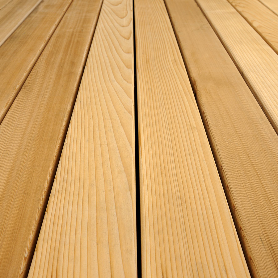 Clear cedar deck panels